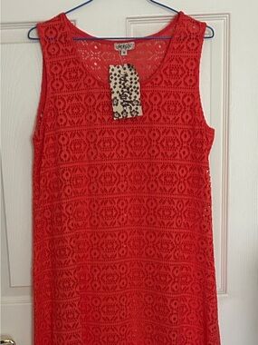 Tangerine Orange Lace Beach Coverup